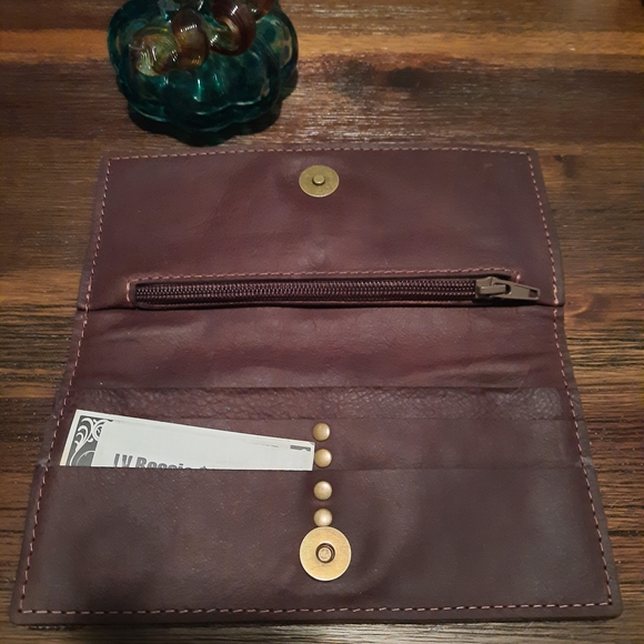 Leopard Patterned Wallet with Rhinestone Accent - Picture 2 of 4